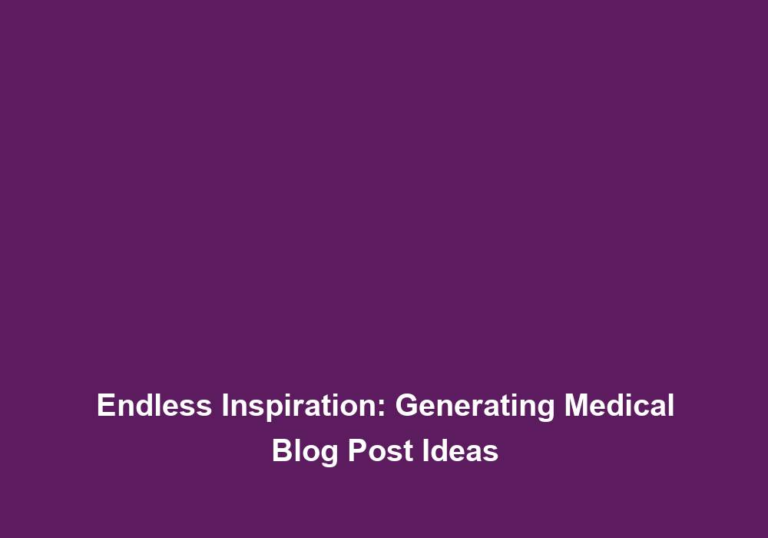 Endless Inspiration: Generating Medical Blog Post Ideas