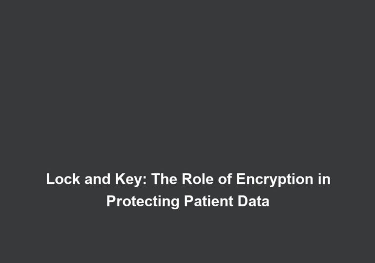 Lock and Key: The Role of Encryption in Protecting Patient Data