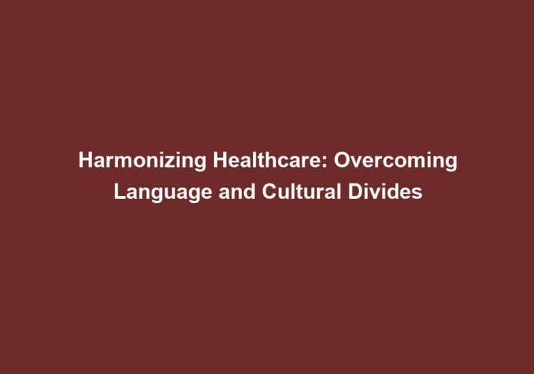 Harmonizing Healthcare: Overcoming Language and Cultural Divides